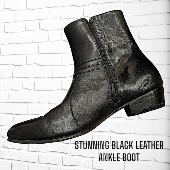 Stunning Men's Leather Short with Side Zip Ankle Boots - 10.5 - Picture 4 of 9